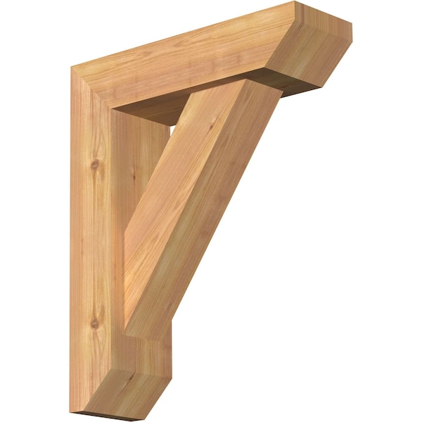 Ekena Millwork Traditional Slat Smooth Bracket w/ Offset Brace, Western Red Cedar, 5 1/2"W x 18"D x 22"H BKT0604X18X22TRA06SWR - main